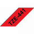 TZe-441 Nhãn tiêu chuẩn, chữ đen trên nền đỏ 18 mm