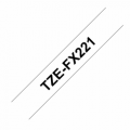 TZe-FX221 Nhãn siêu dẻo, chữ đen trên nền trắng 9 mm