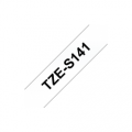 TZe-S141 Nhãn siêu dính, chữ đen trên nền trong 18 mm