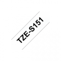 TZe-S151 Nhãn siêu dính, chữ đen trên nền trong 24 mm