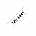 TZe-S241 Nhãn siêu dính, chữ đen trên nền trắng 18 mm