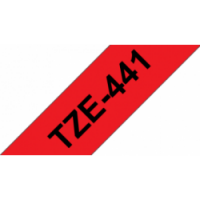 TZe-441 Nhãn tiêu chuẩn, chữ đen trên nền đỏ 18 mm