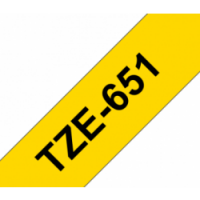 TZe-651 Nhãn tiêu chuẩn, chữ đen trên nền vàng 24 mm