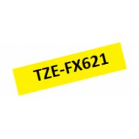 TZe-FX621 Nhãn siêu dẻo, chữ đen trên nền vàng 9 mm