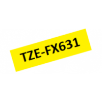 TZe-FX631 Nhãn siêu dẻo, chữ đen trên nền vàng 12 mm