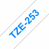 TZe-253 Nhãn tiêu chuẩn, chữ xanh trên nền trắng 24mm