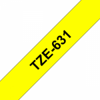 TZe-631 Nhãn tiêu chuẩn, chữ đen trên nền vàng 12mm
