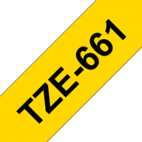 TZe-661 Nhãn tiêu chuẩn, chữ đen trên nền vàng 36 mm