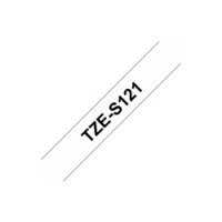 TZe-S121 Nhãn siêu dính, chữ đen trên nền trong 9 mm