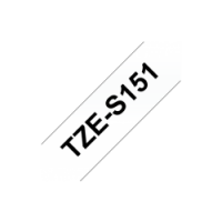 TZe-S151 Nhãn siêu dính, chữ đen trên nền trong 24 mm