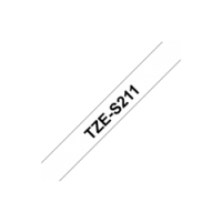 TZe-S211 Nhãn siêu dính, chữ đen trên nền trắng 6 mm