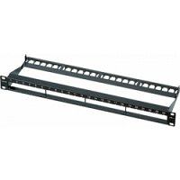 1U Copper Patch Panel (24x Lanscape), Black