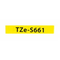 TZe-S661 Nhãn siêu dính, chữ đen trên nền vàng 36 mm
