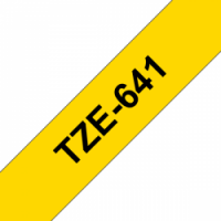 TZe-641 Nhãn tiêu chuẩn, chữ đen trên nền vàng 18mm