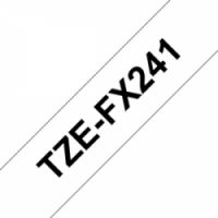 TZe-FX241 Nhãn siêu dẻo, chữ đen trên nền trắng 18mm