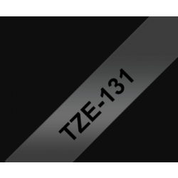 TZe-131 Nhãn tiêu chuẩn, chữ đen trên nền trong 12 mm