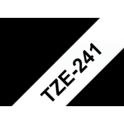 TZe-241 Nhãn tiêu chuẩn, chữ đen trên nền trắng 18 mm