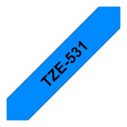 TZe-531 Nhãn tiêu chuẩn, chữ đen trên nền xanh dương 12 mm