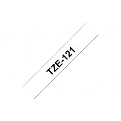 TZe-121 Nhãn tiêu chuẩn, chữ đen trên nền trong 9mm