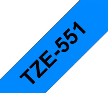 TZe-551 Nhãn tiêu chuẩn, chữ đen trên nền xanh dương 24 mm