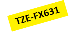 TZe-FX631 Nhãn siêu dẻo, chữ đen trên nền vàng 12 mm