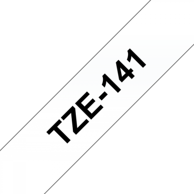 TZe-141 Nhãn tiêu chuẩn, chữ đen trên nền trong 18mm