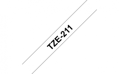 TZe-211 Nhãn tiêu chuẩn chữ đen nền trắng 6mm