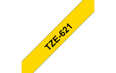 TZe-621 Nhãn tiêu chuẩn, chữ đen trên nền vàng 9mm