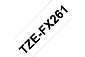 TZe-FX261 Nhãn siêu dẻo, chữ đen trên nền trắng 36mm