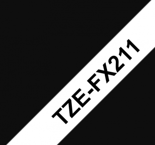 TZe-FX211 Nhãn siêu dẻo, chữ đen trên nền trắng 6 mm