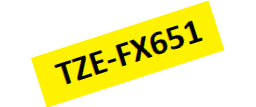 TZe-FX651 Nhãn siêu dẻo, chữ đen trên nền vàng 24 mm