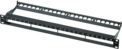 1U Copper Patch Panel (24x Lanscape), Black