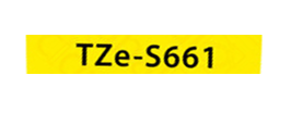 TZe-S661 Nhãn siêu dính, chữ đen trên nền vàng 36 mm