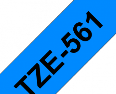 TZe-561 Nhãn tiêu chuẩn, chữ đen trên nền xanh dương 36 mm
