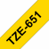 TZe-651 Nhãn tiêu chuẩn, chữ đen trên ...